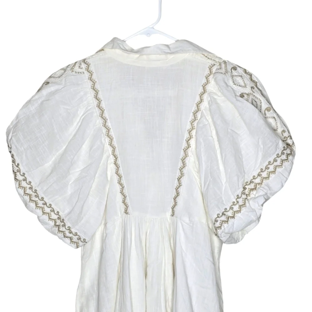 Free People Samantha Shirtdress in Ivory Combo Size XS - Picture 5 of 15